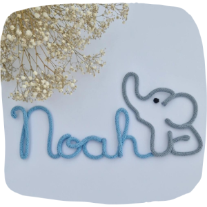 Prénom et éléphant tricotin